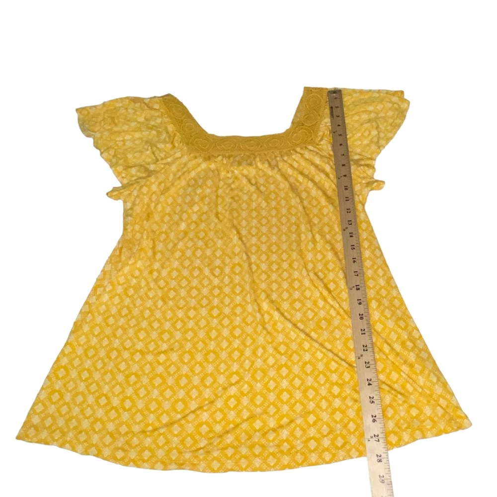 Old Navy Crochet Neckline Geometric Squares Rayon Top - Women’s 2X - Picture 4 of 12